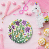 Fröhliche Abstrakte Blüte Pappteller (Party)