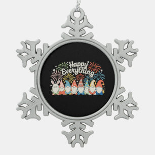 Fröhliche Alles Gnome das ganze Jahr über jeden Fe Schneeflocken Zinn-Ornament