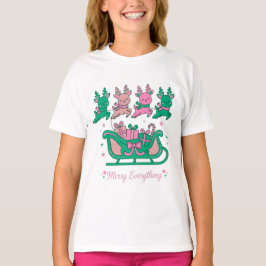 Fröhliche Alles Weihnachtsmann Schlitten Rentiere  T-Shirt