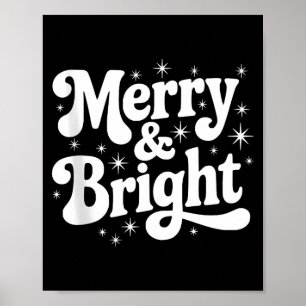 Fröhliche & Helle Retro-Weihnachten Groovy-Fei Poster