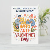 Fröhliche Anti-Valentinstag-Illustration Feiertagskarte (Stehend Vorderseite)