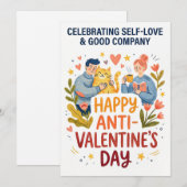 Fröhliche Anti-Valentinstag-Illustration Feiertagskarte (Vorne/Hinten)