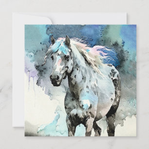 Fröhliche Appaloosa-Stute Aquarell Feiertagskarte