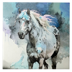 Fröhliche Appaloosa-Stute Aquarell Fliese