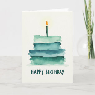 Fröhliche Aqua-Torte-Karte Karte