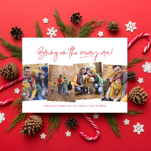 Fröhliche Ära lustige vier Foto rote Weihnachten