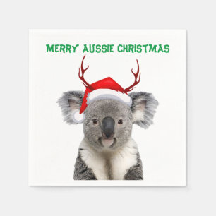 Fröhliche australische Weihnachten Koala Serviette
