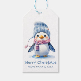 Fröhliche Baby Penguin Holiday Kinder Weihnachten Geschenkanhänger