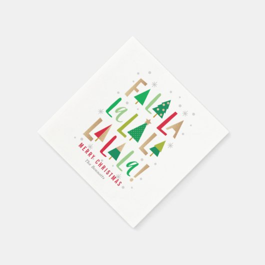 Fröhliche Bäume Merry Bright Weihnachts-Party Napk Serviette (Ecke)