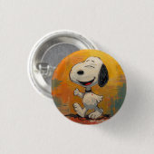 Fröhliche Beagle-Hund-Pop-Art-Malerei Button (Vorne & Hinten)