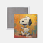 Fröhliche Beagle-Hund-Pop-Art-Malerei Magnet (Vorderseite/Rückseite)
