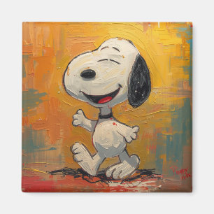Fröhliche Beagle-Hund-Pop-Art-Malerei Magnet