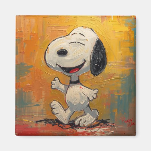Fröhliche Beagle-Hund-Pop-Art-Malerei Magnet (Vorne)