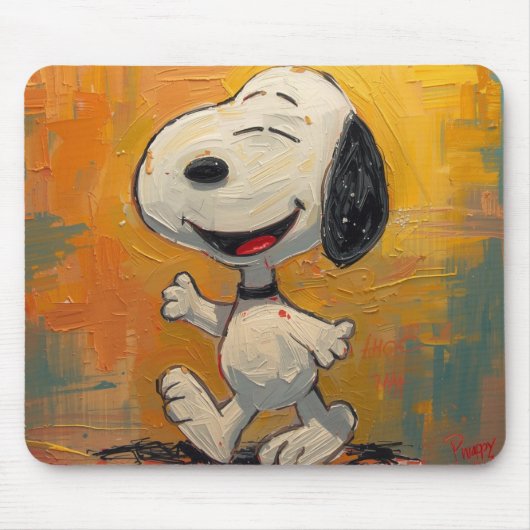 Fröhliche Beagle-Hund-Pop-Art-Malerei Mousepad (Vorne)