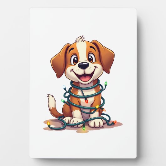 Fröhliche Beagle Lichter Fotoplatte (Vorderseite)