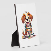 Fröhliche Beagle Lichter Fotoplatte (Seite)