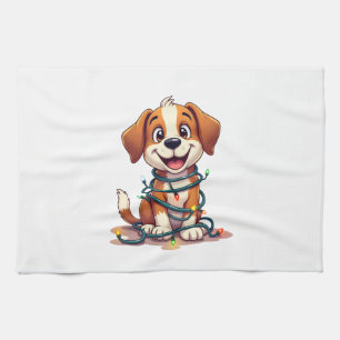 Fröhliche Beagle Lichter Geschirrtuch