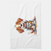 Fröhliche Beagle Lichter Geschirrtuch (Vertikal)
