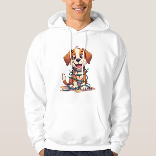 Fröhliche Beagle Lichter Hoodie (Vorderseite)