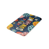 Fröhliche Begrüßung "Hallo Sunshine" Badematte (Schrägansicht)
