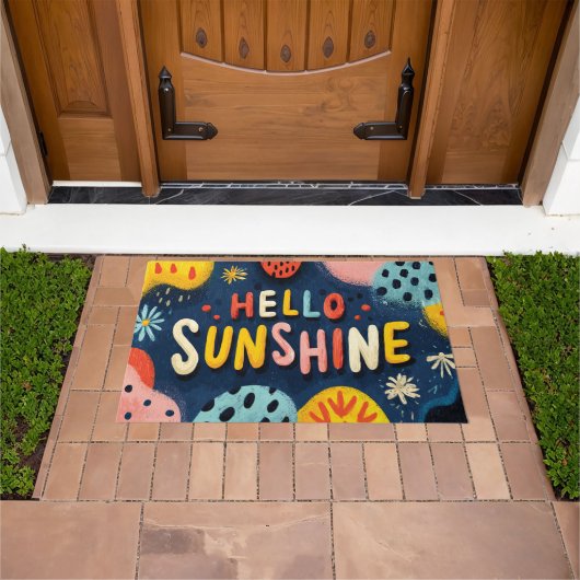Fröhliche Begrüßung "Hallo Sunshine" Fußmatte (Außenbereich)
