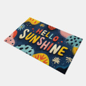 Fröhliche Begrüßung "Hallo Sunshine" Fußmatte (Schrägansicht)
