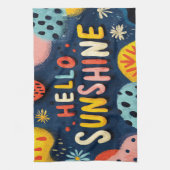 Fröhliche Begrüßung "Hallo Sunshine" Geschirrtuch (Vertikal)