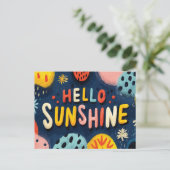Fröhliche Begrüßung "Hallo Sunshine" Postkarte (Stehend Vorderseite)