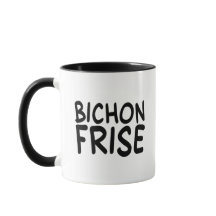 Fröhliche Bichon Frise Comic-Schrift Tasse