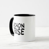 Fröhliche Bichon Frise Comic-Schrift Tasse (Vorderseite Links)
