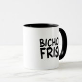 Fröhliche Bichon Frise Comic-Schrift Tasse (VorderseiteRechts)