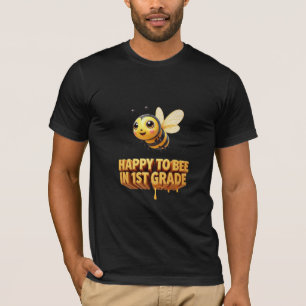 Fröhliche Biene in der 1. Klasse Süße Bienen-Worts T-Shirt