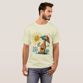 Fröhliche Bierflasche und sonniger T - Shirt (Vorne ganz)