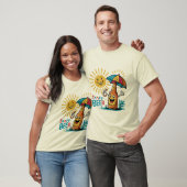 Fröhliche Bierflasche und sonniger T - Shirt (Unisex)