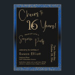 Fröhliche bis 16 Jahre Überraschung Geburtstagspar Einladung<br><div class="desc">Mit zwei markanten Schriftart habe ich Grafiken für Ihre Ankündigung erstellt und sie mit einem Imitat-Metallic-Goldeffekt für ein festliches Ambiente verziert. Obwohl jedes Teil auf den Anzug Ihrer Bedürfnisse verschoben werden kann, lautet der Header "Cheers to 16 Years!" und "Überraschendes Party". ("Überraschung" kann entfernt werden, wenn Ihr Party nicht vorhanden...</div>