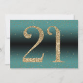 Fröhliche bis 21 Jahre Überraschung Geburtstag Aqu Einladung (Rückseite)