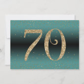 Fröhliche bis 70 Jahre Überraschung Geburtstag Aqu Einladung (Rückseite)