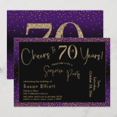 Fröhliche bis 70 Jahre Überraschung Geburtstag, Li Einladung (Vorne/Hinten)