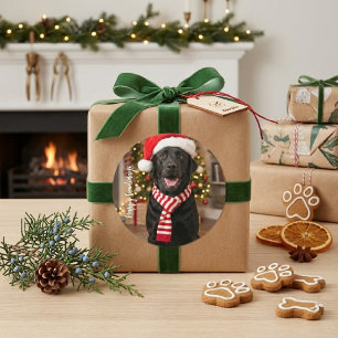 Fröhliche Black Labrador Howlidays Weihnachten Hun Runder Aufkleber