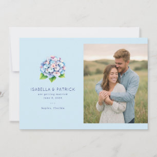 Fröhliche Blaue Blumige Illustration Save The Date