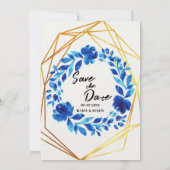 Fröhliche blaue Rose zum Hochzeitsempfang Einladung (Rückseite)