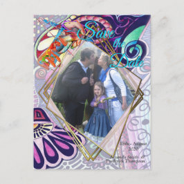 Fröhliche Blauer Künstler Party Doodle Creation Ankündigungspostkarte