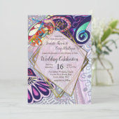 Fröhliche Blauer Künstler Party Doodle Creation Einladung (Stehend Vorderseite)