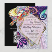 Fröhliche Blauer Künstler Party Doodle Creation Einladung (Vorne/Hinten)