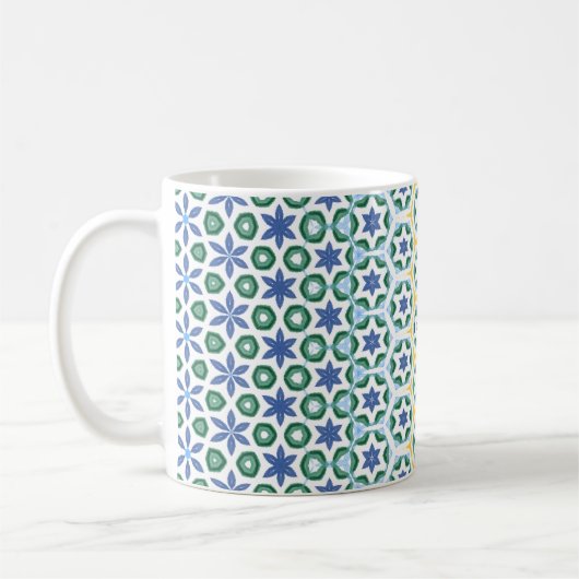 Fröhliche blaugelbe Gemustert Kaffeetasse (Links)