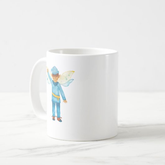 Fröhliche Blue Elf Tasse (Vorderseite Links)