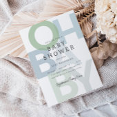 Fröhliche Blue Green Boys Baby Dusche Einladung