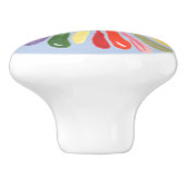 Fröhliche Blue Watercolor Daisy Multicolor Blume Keramikknauf (Seitenansicht)