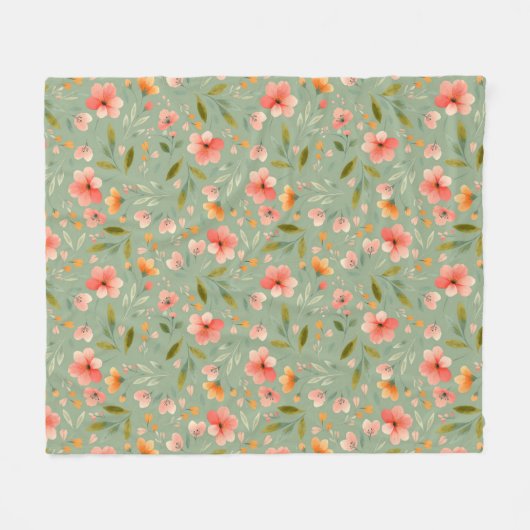 Fröhliche Blume Fleecedecke (Vorderseite (Horizontal))
