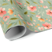 Fröhliche Blume Geschenkpapier (Rolleneckpunkt)